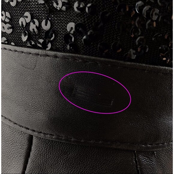 Vintage Womens Black Real Leather Pencil Skirt Minimalist Chic 90s - Picture 10 of 12